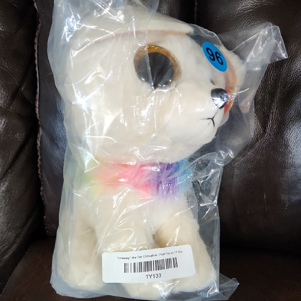 Ty " Chewy" Chihuahua with Rainbow Collar